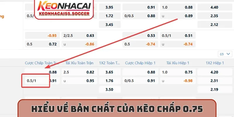 Hiểu về bản chất của kèo chấp 0.75
