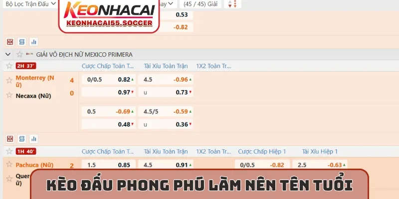 Kèo đấu phong phú làm nên tên tuổi