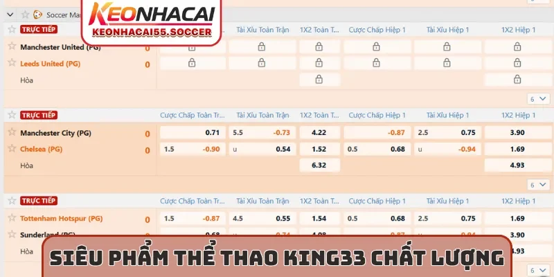 Siêu phẩm thể thao King33 chất lượng
