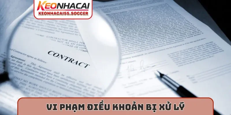 Vi phạm điều khoản bị xử lý